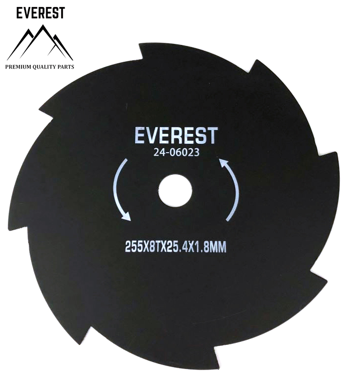 UNIVERSAL CUTTING BLADE 8 TEETH HOLE DIAMETER 25.4mm WIDTH 255mm THICKNESS 1.8mm EVEREST