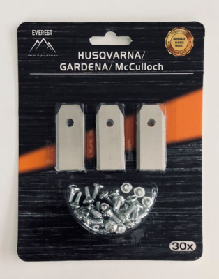 AUTOMOWER BLADE HUSQVARNA GARDENA 43mm SET 30 PCS EVEREST