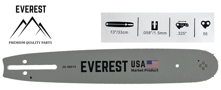 GUIDE BAR 13" .325 1.5mm 56DL EVEREST
