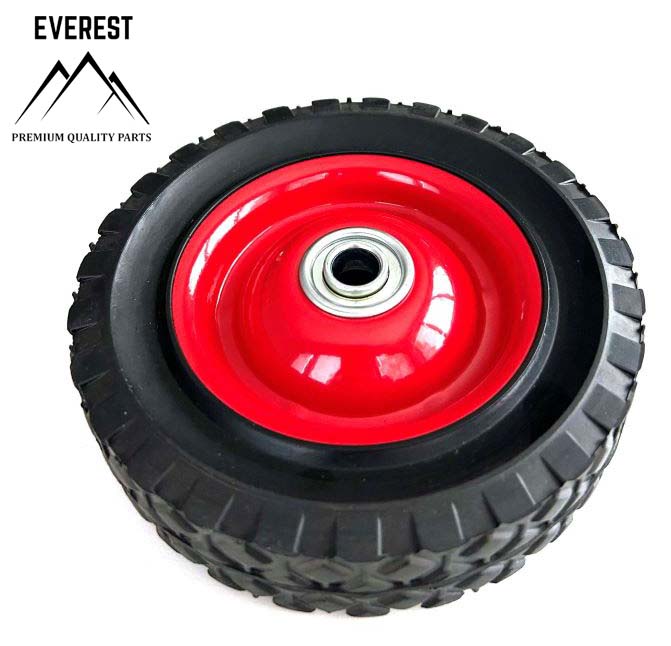WHEEL UNIVERSAL 175mm METAL WITH BEARING RUBBER TIRE EVEREST
