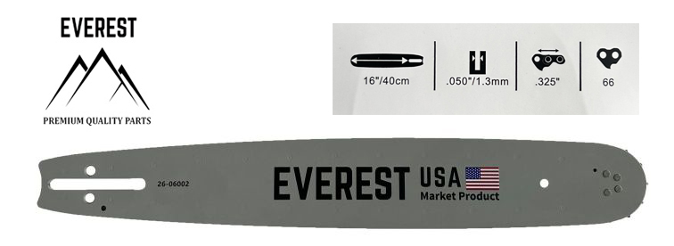 GUIDE BAR 16" .325 1.3mm 66dl EVEREST