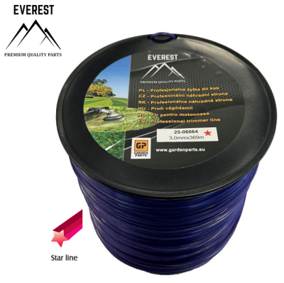 TRIMMER LINE STAR 3.0mm 369M PURPLE PROFESSIONAL EVEREST