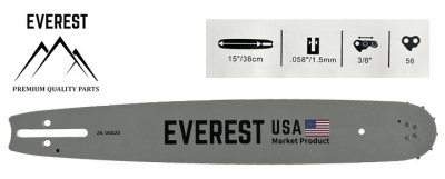 GUIDE BAR 15" 3/8 1.5mm 56DL EVEREST