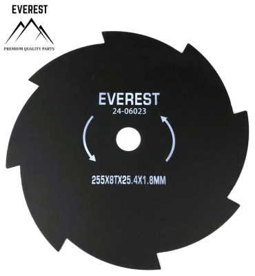 UNIVERSAL CUTTING BLADE 8 TEETH HOLE DIAMETER 25.4mm WIDTH 255mm THICKNESS 1.8mm EVEREST