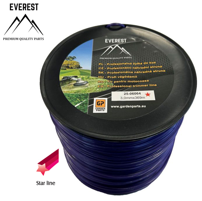 TRIMMER LINE STAR 3.0mm 369M PURPLE PROFESSIONAL EVEREST