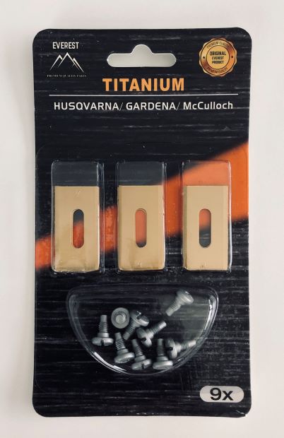 AUTOMOWER BLADE HUSQVARNA GARDENA 35mm TITANIUM NEW SET 9 PCS EVEREST